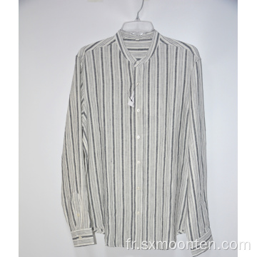 Chemise habillée à manches courtes et col en lin pour homme